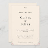 Whispered Petals Elegant Minimalist Save the Date  (Voorkant / Achterkant)