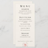 Whispered Petals Elegant Minimalist Wedding Menu (Voorkant / Achterkant)