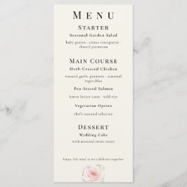 Whispered Petals Elegant Minimalist Wedding Menu