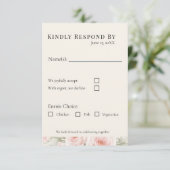 Whispered Petals Elegant Minimalist Wedding RSVP Kaartje (Staand voorkant)