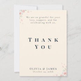 Whispered Petals Minimalist Elegant  Bedankkaart