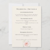 Whispered Petals Minimalist Wedding Details Card Kaart (Voorkant)