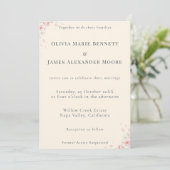 Whispered Petals Minimalist Wedding Invitation Bedankkaart (Staand voorkant)