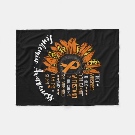 Whispered terug Ik ben het Storm leukemie bewustzi Fleece Deken (Voorkant (Horizontaal))