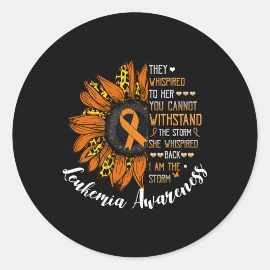 Whispered terug Ik ben het Storm leukemie bewustzi Ronde Sticker (Voorkant)