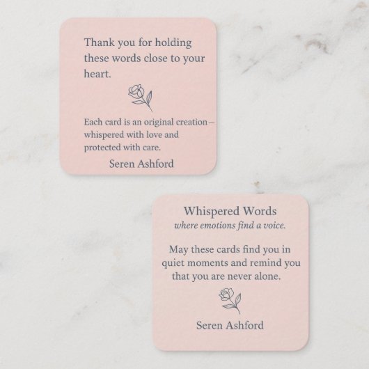 Whispered Words-V1_thank you note Notitiekaartje (Voorkant / Achterkant)