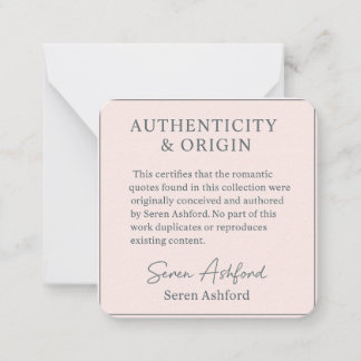 Whispered words- Volume 1_ AUTHENTICITY & ORIGIN  Notitiekaartje