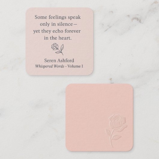 Whispered Words – Volume I .Card# 2 Notitiekaartje (Voorkant / Achterkant)