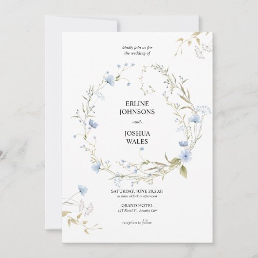 Whispering Blossoms Huwelijksuitnodiging Kaart (Voorkant)