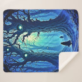 Whispering Bossen Dark Fantasy Sherpa Deken (Voorkant (horizontaal))