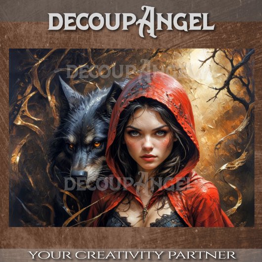 Whispering Bossen - Kleine rode en zwarte wolf Tissuepapier