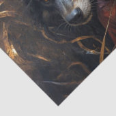 Whispering Bossen - Kleine rode en zwarte wolf Tissuepapier (Detail)