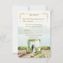 Whispering Botanica Huwelijks RSVP Kaart – Waterve
