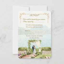 Whispering Botanica Huwelijks RSVP Kaart – Waterve