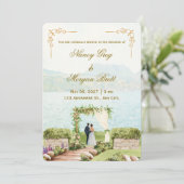 Whispering Botanica Watercolor Wedding Invitation Kaart (Staand voorkant)
