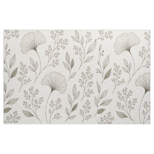 Whispering Botanicals Stof | Olijf Ginkgo Bloem (Yard (91,4 cm))