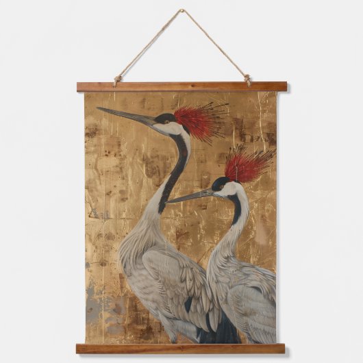 Whispering Branches: Vogelzang Duo Hangend Wandkleed (Voorkant)