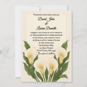 Whispering Callas Photo Wedding Invitation Kaart (Voorkant)