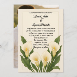 Whispering Callas Photo Wedding Invitation Kaart
