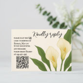 Whispering Callas QR Code RSVP-kaart RSVP Kaartje (Staand voorkant)