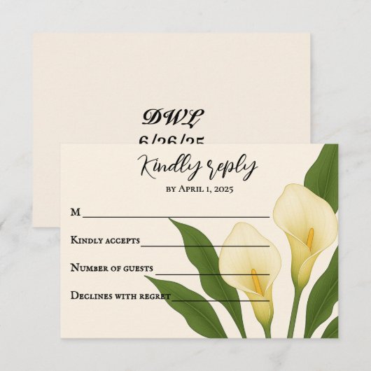 Whispering Callas RSVP Card (Voorkant / Achterkant)