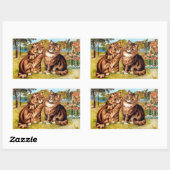 Whispering Cat, Louis Wain Rechthoekige Sticker (Vel)