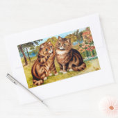 Whispering Cat, Louis Wain Rechthoekige Sticker (Envelop)