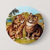 Whispering Cat, Louis Wain Ronde Button 7,6 Cm (Voorkant)