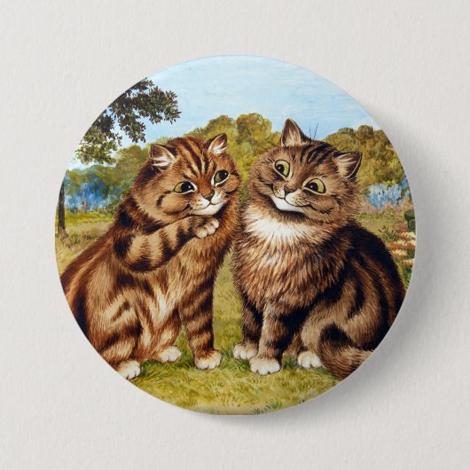 Whispering Cat, Louis Wain Ronde Button 7,6 Cm (Voorkant)