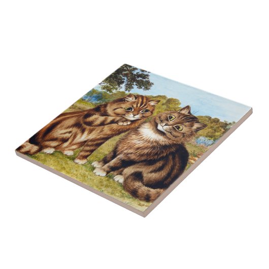 Whispering Cat, Louis Wain Tegeltje (Zijkant)