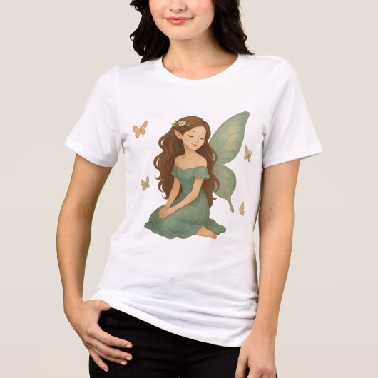 Whispering Fairy Dream surrounded by butterflies Tri-Blend Shirt (Voorkant)