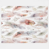 Whispering Feathers - Elegante Natuur geïnspireerd Fleece Deken (Voorkant (Horizontaal))