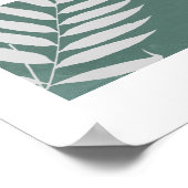 "Whispering Fern" - een minimalistisch wit varenbl Poster (Hoek)