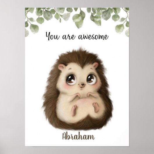 Whispering Hedgehog Affirmaties  Poster (Voorkant)