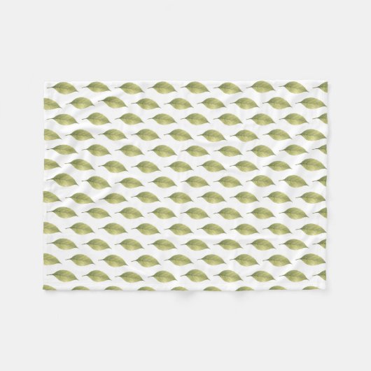 Whispering Leaves Sage Fleece Deken (Voorkant (Horizontaal))