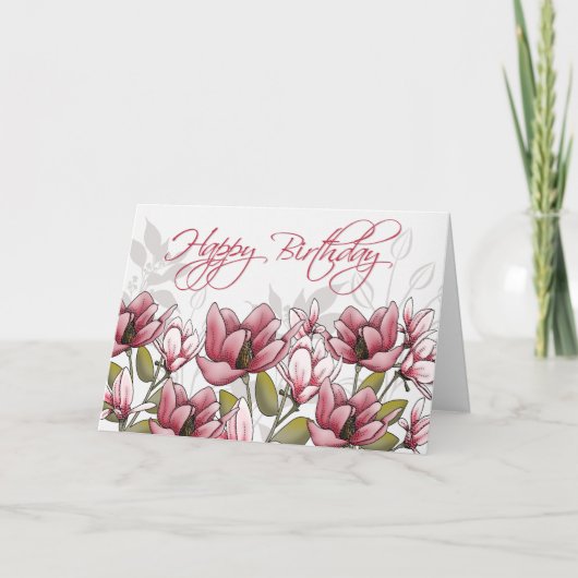 Whispering Magnolia Birthday Card Kaart (Voorkant)