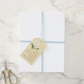 Whispering Meadow - Bloemige label botergeel Cadeaulabel (Met Touw)