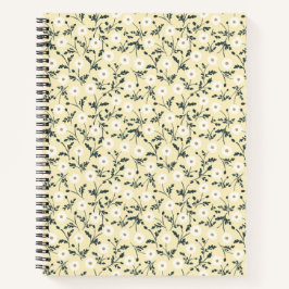 Whispering Meadow - Bloemmotief in boterzacht geel Notitieboek