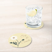 Whispering Meadow - Butter Yellow Daisy Accent Ronde Kartonnen Onderzetter (Insitu)