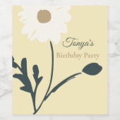 Whispering Meadow - Butter Yellow Daisy Decor Wijn Etiket (Enkel label)