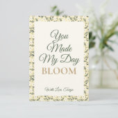 Whispering Meadow - Butter Yellow Floral Border Bedankkaart (Staand voorkant)