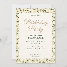 Whispering Meadow - Butter Yellow Floral Border Kaart