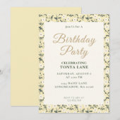 Whispering Meadow - Butter Yellow Floral Border Kaart (Voorkant / Achterkant)