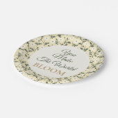 Whispering Meadow - Butter Yellow Floral Border Papieren Bordje (Gekanteld)