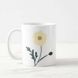 Whispering Meadow - Butter Yellow Floral Decor Koffiemok