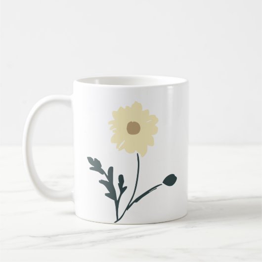 Whispering Meadow - Butter Yellow Floral Decor Koffiemok (Links)