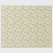 Whispering Meadow - Butter Yellow Floral Pattern Cadeaupapier (Vlak)