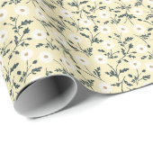 Whispering Meadow - Butter Yellow Floral Pattern Cadeaupapier (Rol Hoek)