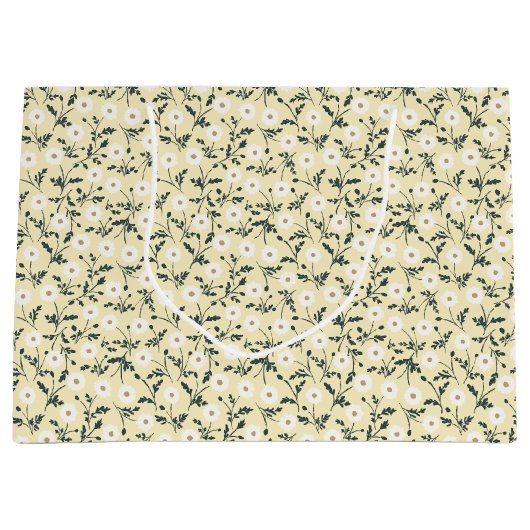 Whispering Meadow - Butter Yellow Floral Pattern Groot Cadeauzakje (Voorkant)
