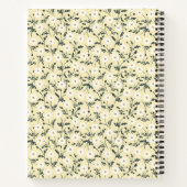 Whispering Meadow - Butter Yellow Floral Pattern Notitieboek (Achterkant)
